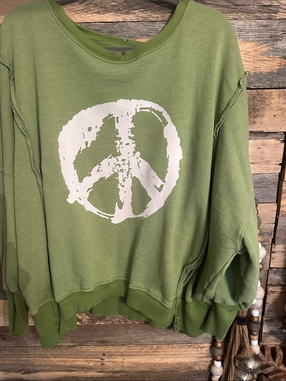 Free people , We The Free Olive Green Crewneck Camden Sweatshirt